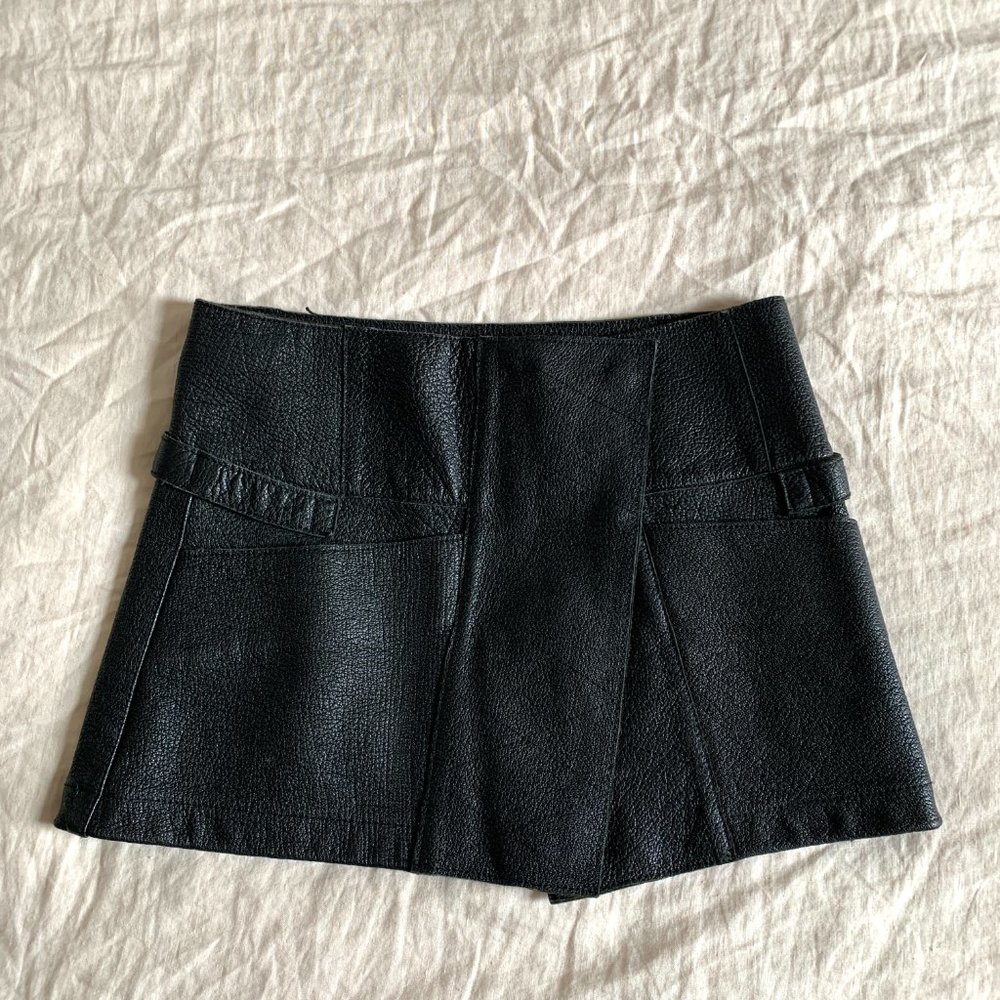 Opening Ceremony Leather Toph Military Miniskirt